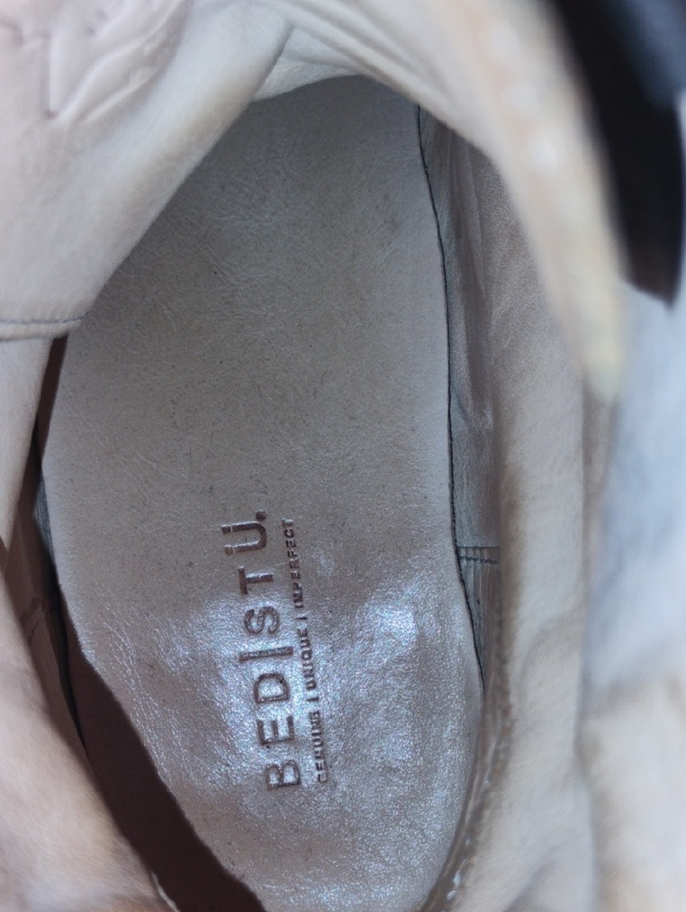 Men's Bed/STU Cobbler Distressed Leather Lace-Up Boots in Brown Zips Up In Back. - Picture 4 of 11